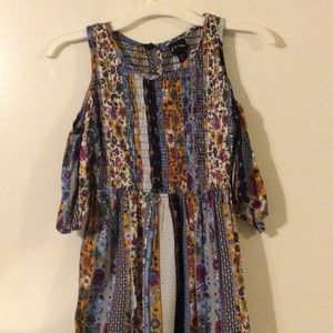 Art Class Cold Shoulder Multi-Colored Dress